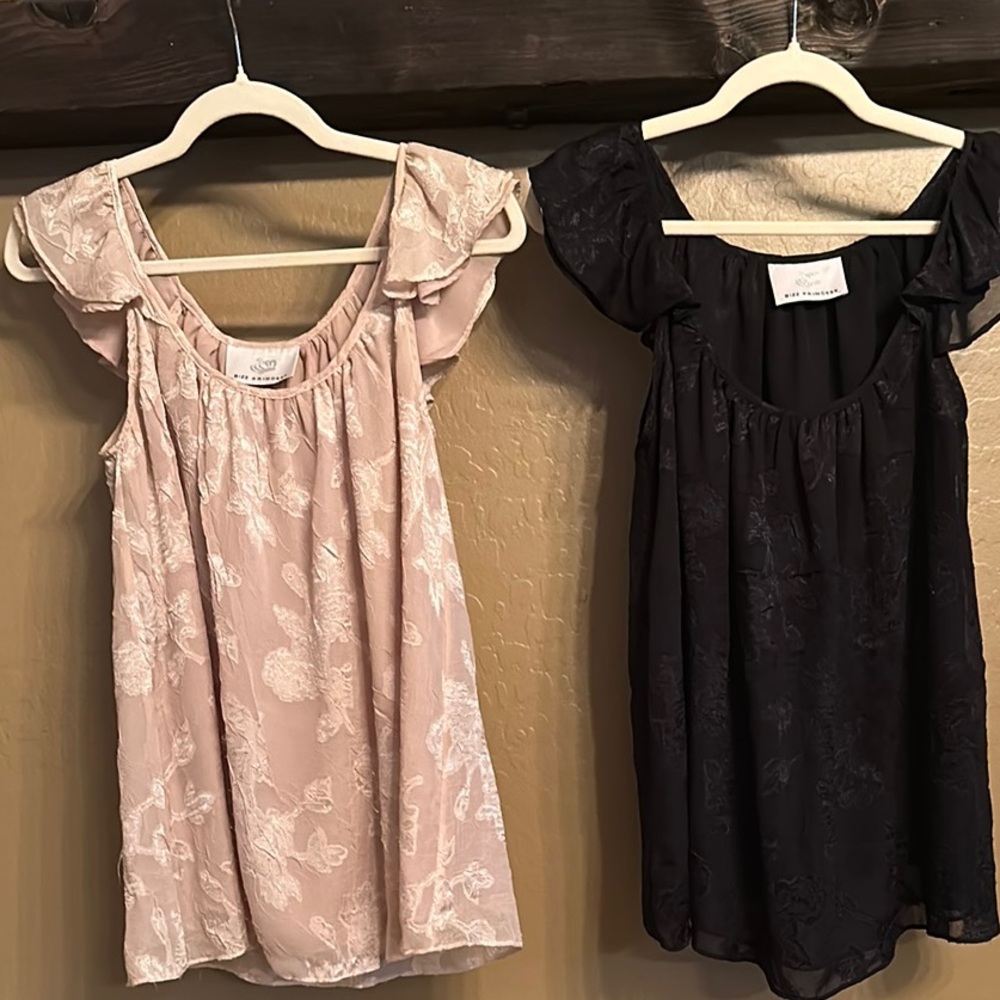 Elegant Floral Blouse Set - Pink and Black